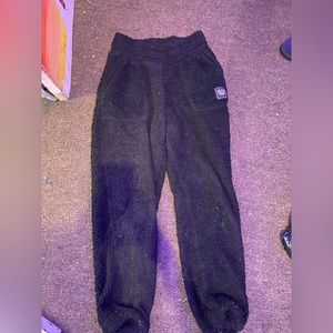 Basic black fuzzy sweats small